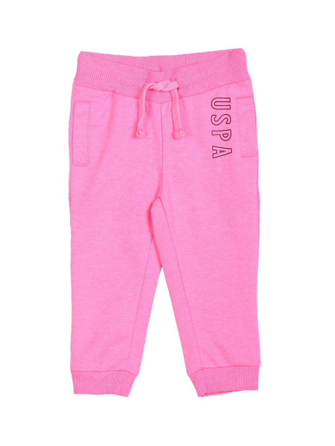 U.S. Polo Assn. Girls Pink Logo Printed Track Pant