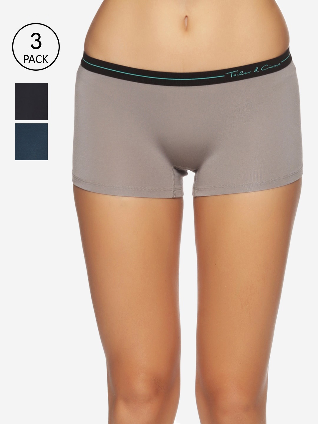 

Tailor & Circus Pack of 3 Boy Shorts Briefs BS_3PK_ON_GM_BC, Grey