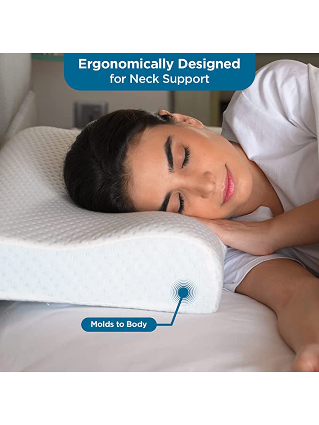 

Sleepsia White Solid Memory Foam Sleep Pillows