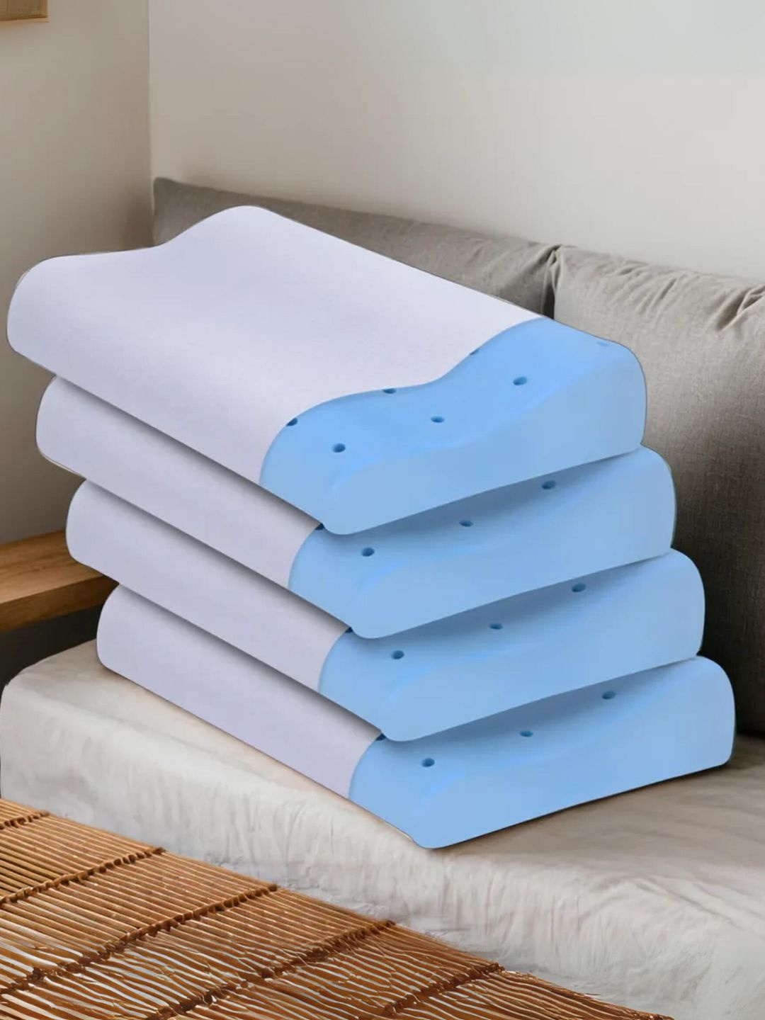 

Sleepsia Set of 4 White Solid Cotton Therapedic Pillows