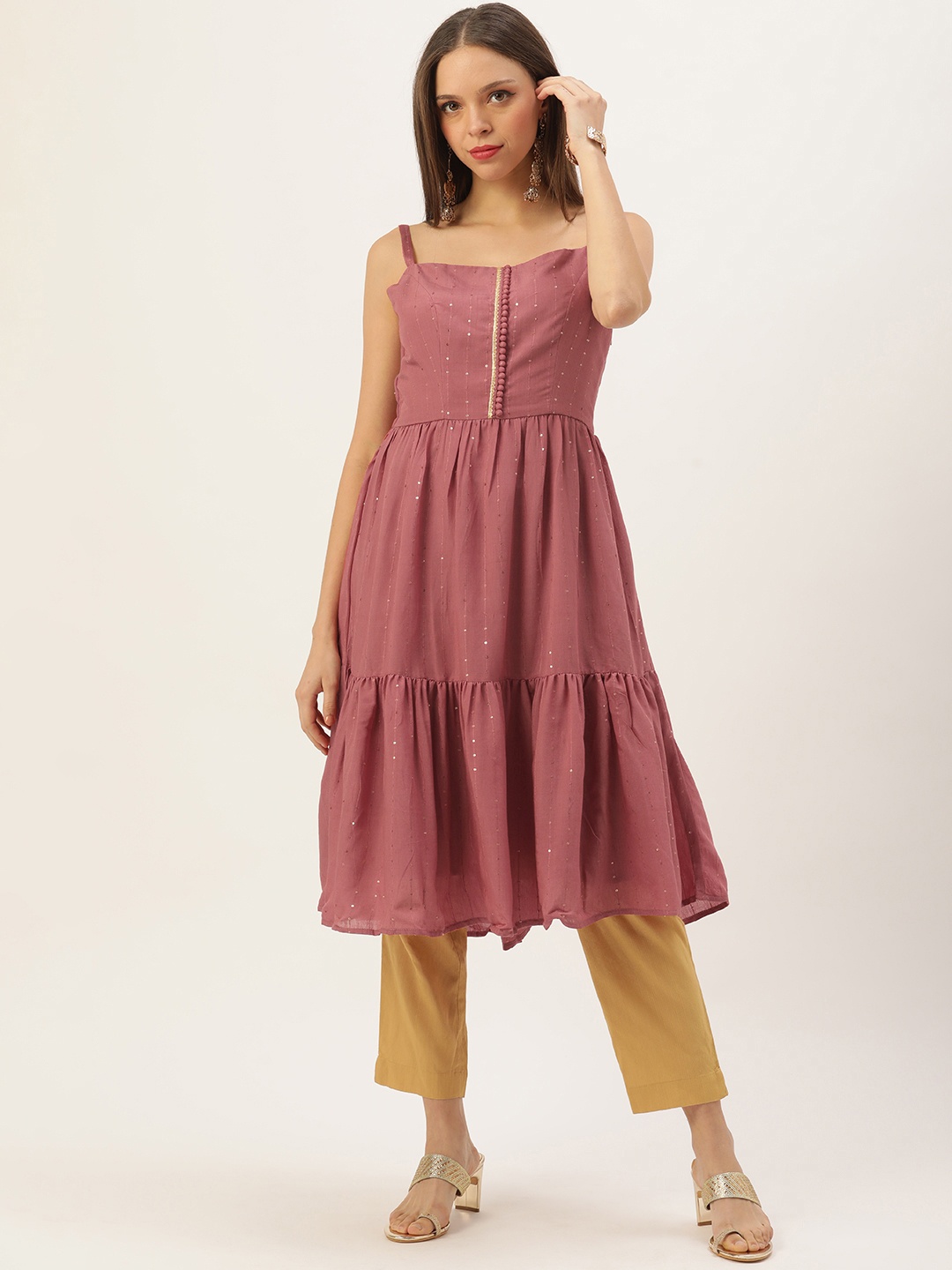 

Ethnovog Women Mauve Sequinned Kurta