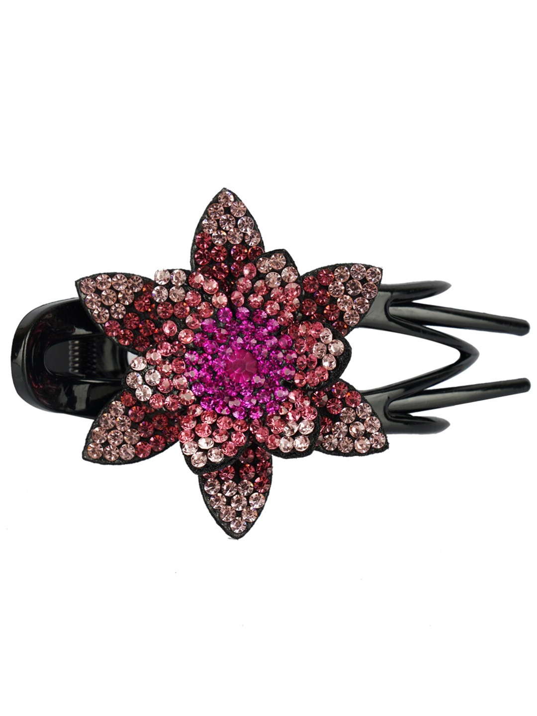 

MIZORRI Women Pink & Black Embellished Hair Accessory Set of