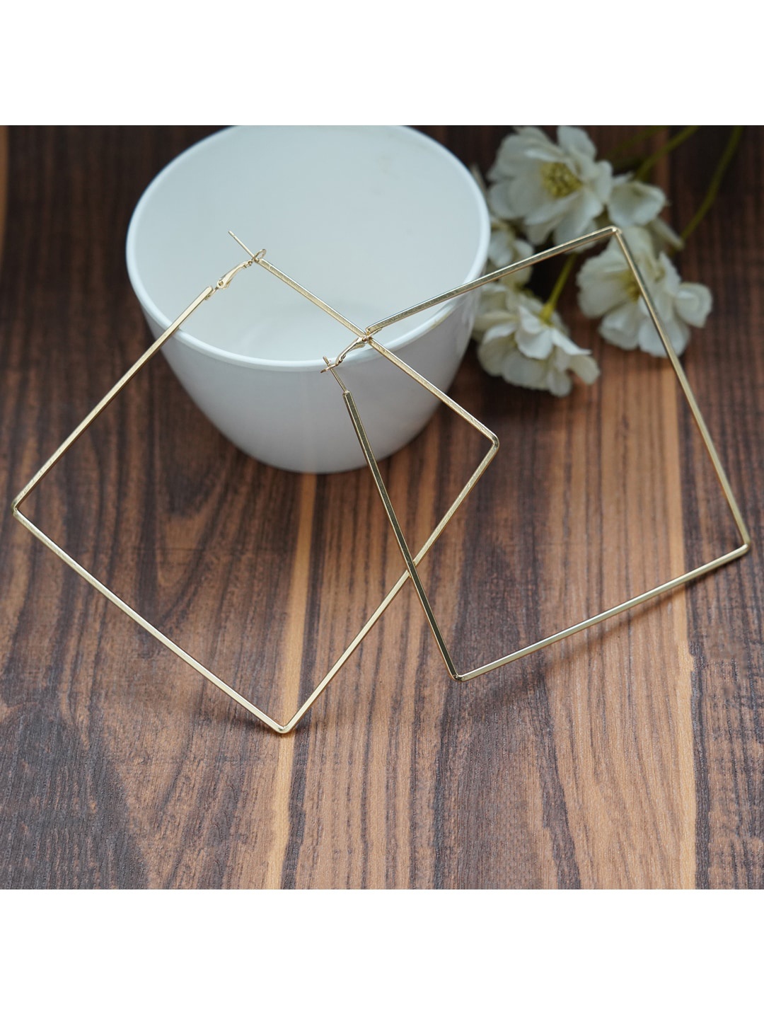 

MIZORRI Gold-Toned Contemporary Drop Earrings