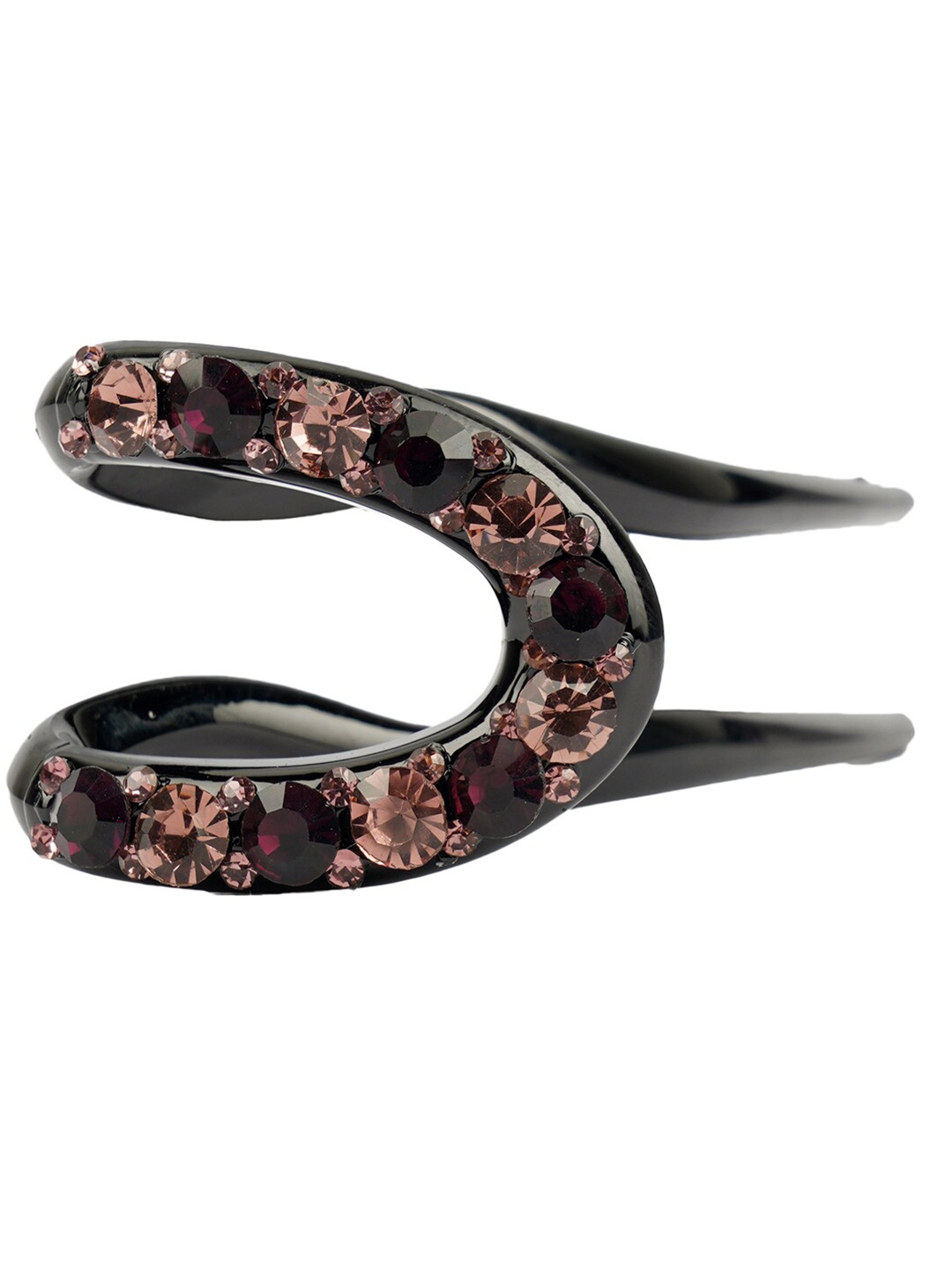 

MIZORRI Women Pink & Black Embellished Hair Accessory Set of