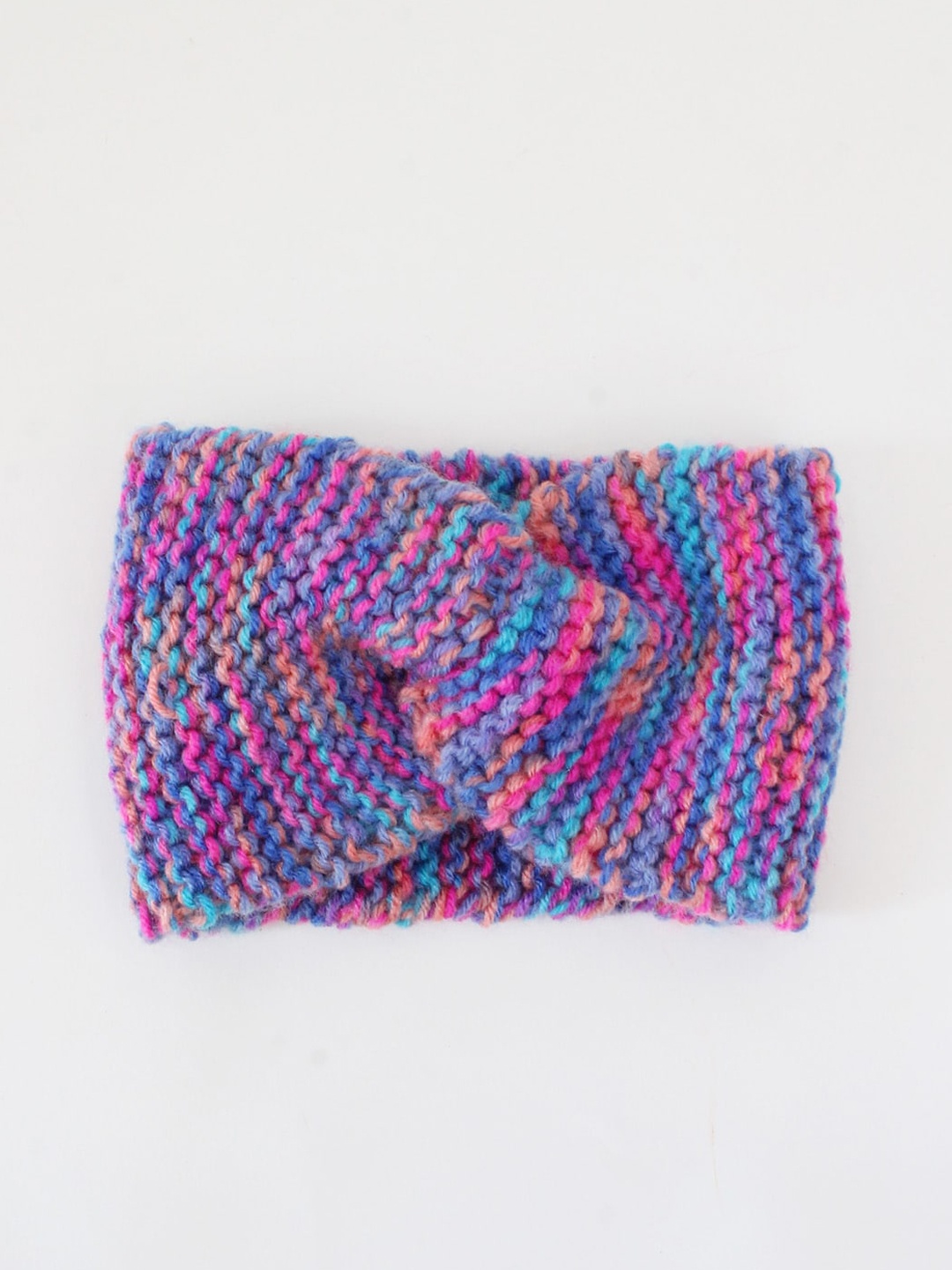 

Woonie Girls Pink & Purple Knitted Wool Twisted Headband