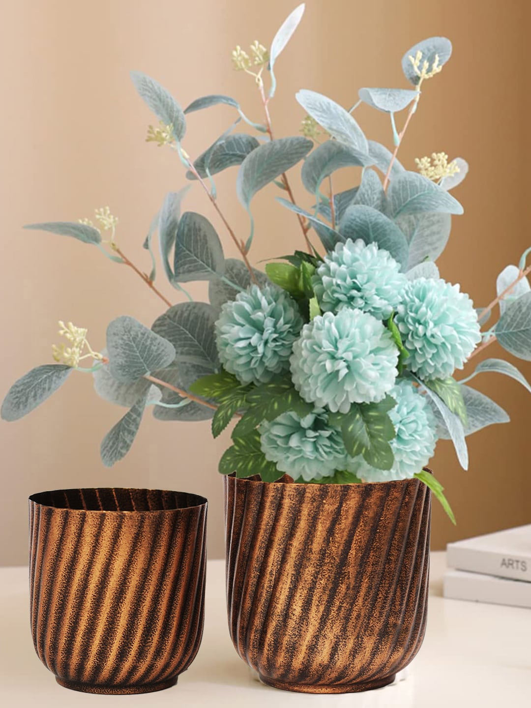 

WENS Set Of 2 Copper Flower Vase