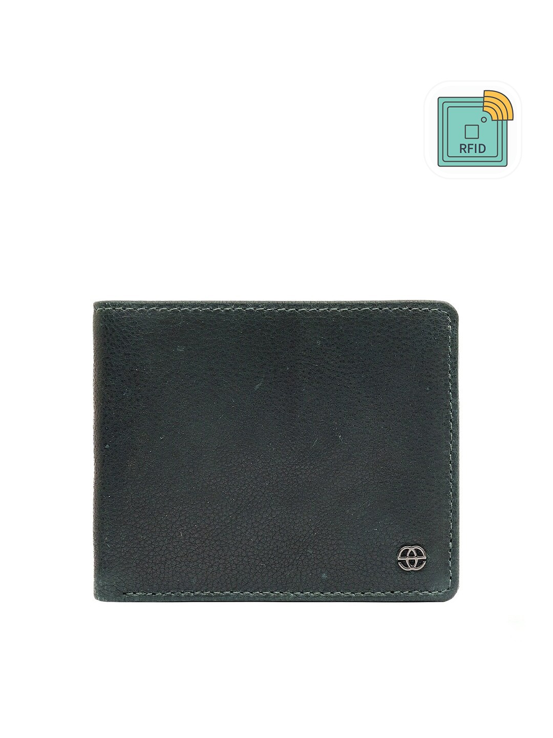 

Eske Men Green & Brown Leather Two Fold Wallet