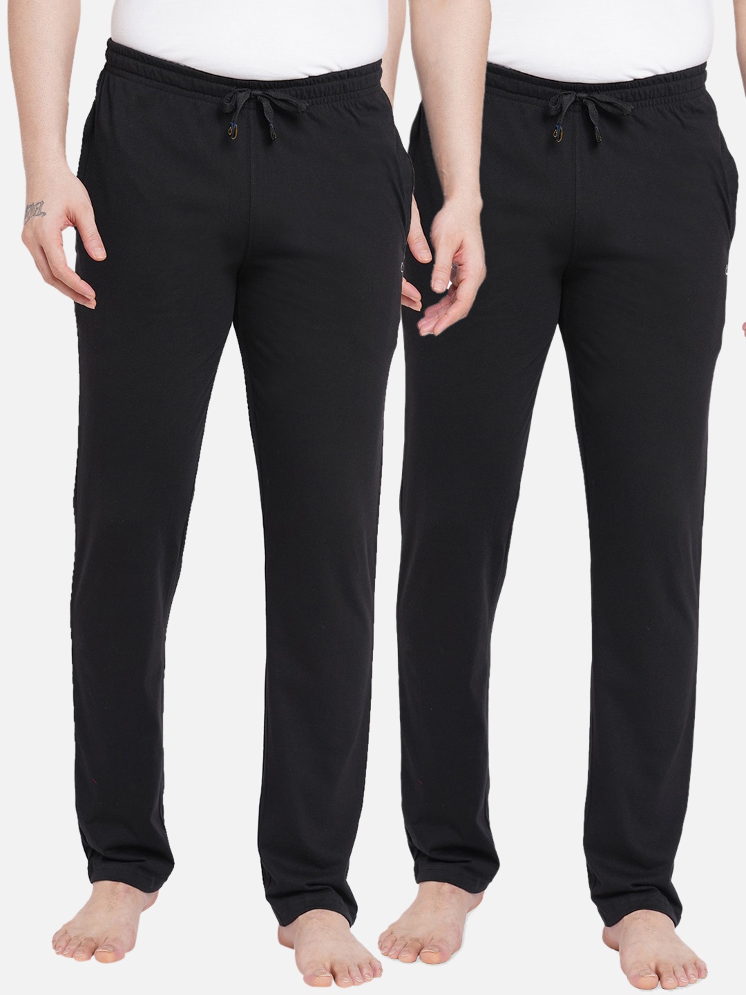 

Sweet Dreams Men Pack Of 2 Black Solid Lounge Pants