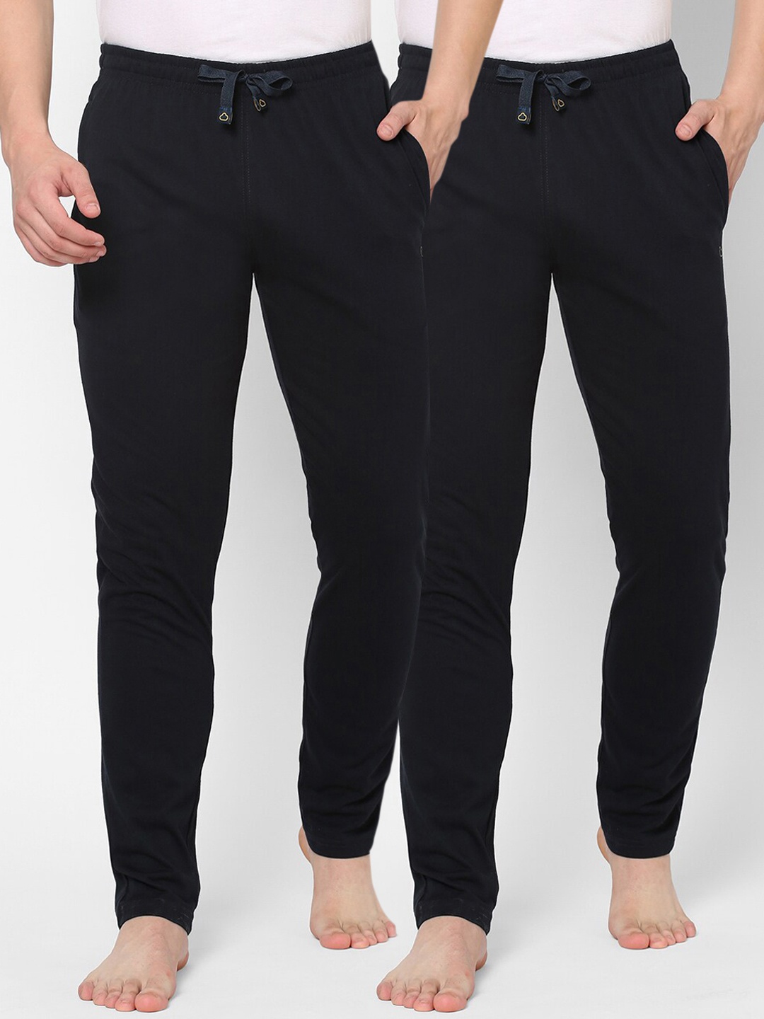

Sweet Dreams Men Pack Of 2 Navy Blue Solid Lounge Pants