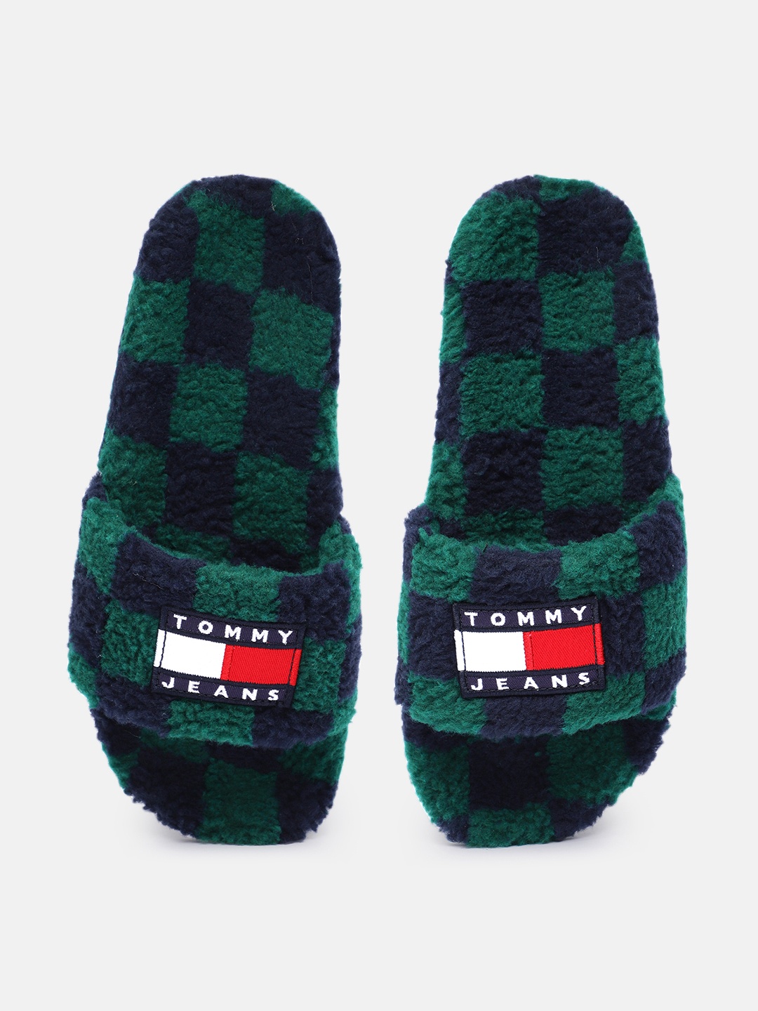 

Tommy Hilfiger Men Green & Blue Printed Sliders