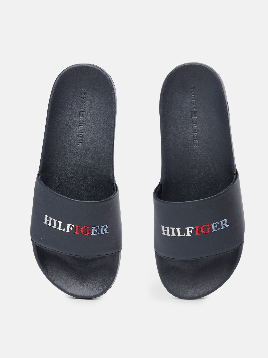 

Tommy Hilfiger Men Navy Blue Printed Sliders