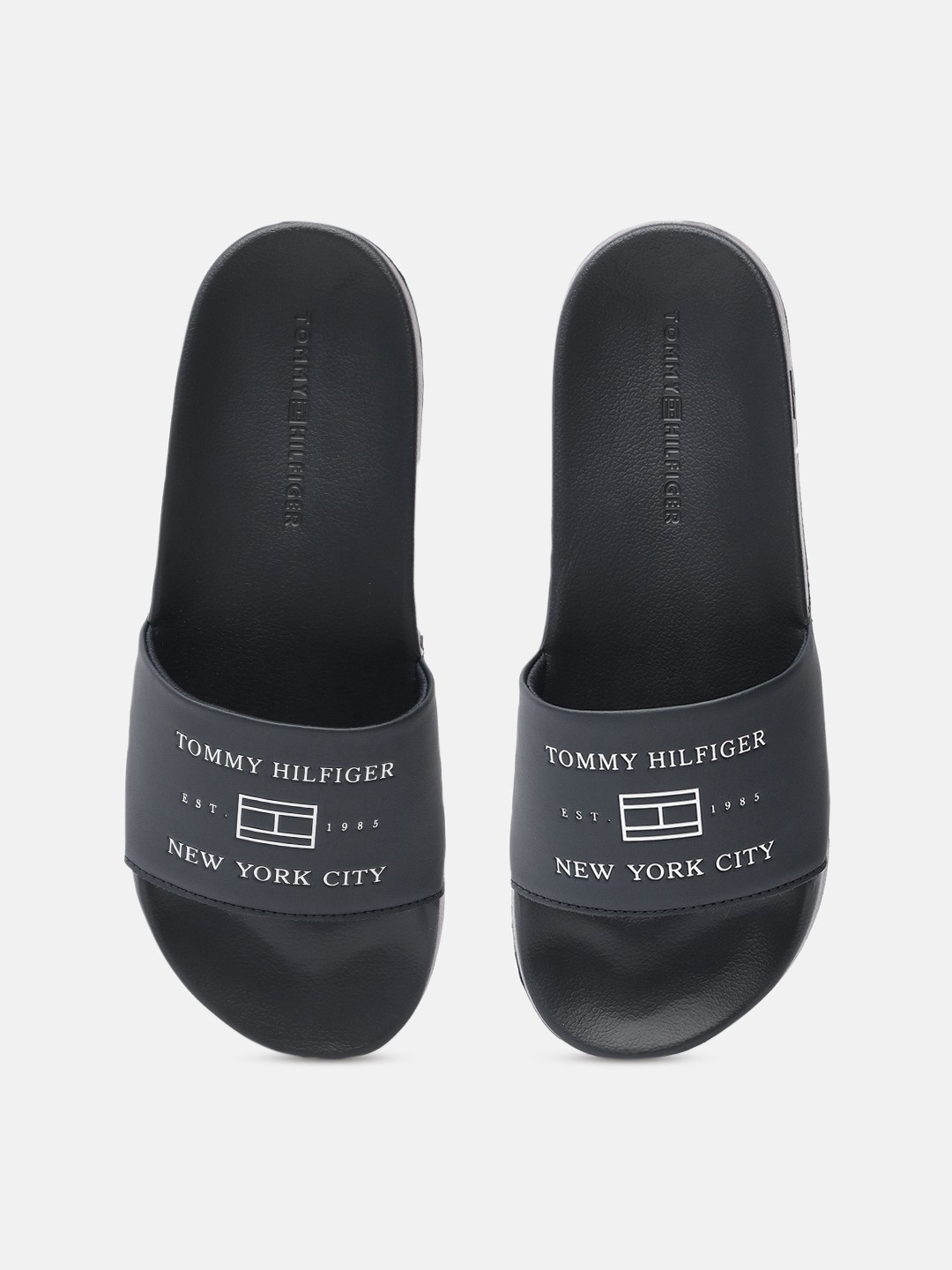 

Tommy Hilfiger Men Navy Blue Printed Sliders