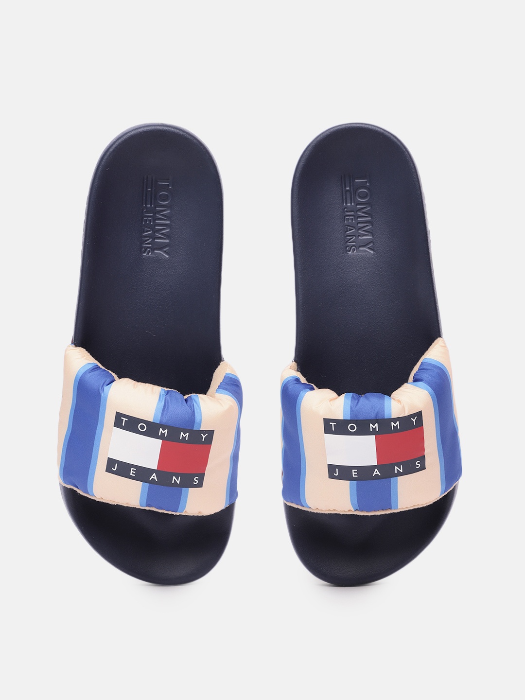 

Tommy Hilfiger Men Blue & Yellow Printed Sliders