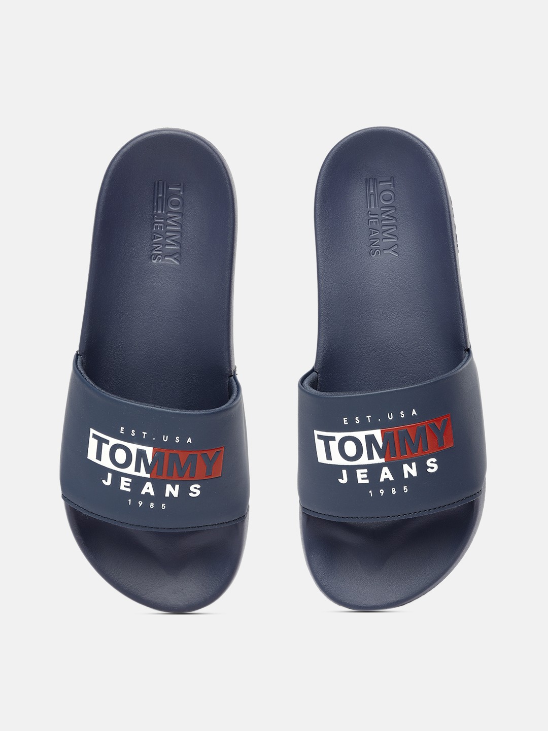 

Tommy Hilfiger Men Navy Blue Printed Sliders