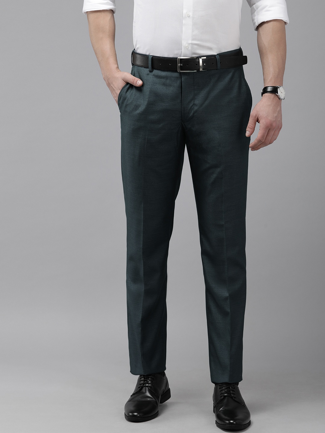 

Park Avenue Men Blue Smart Fit Formal Trousers