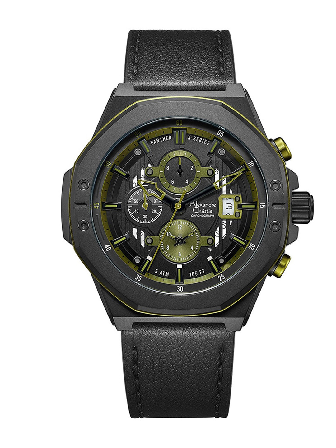

Alexandre Christie Men Black Skeleton Dial & Black Leather Straps Analogue Watch 6597MCLIPBAGN