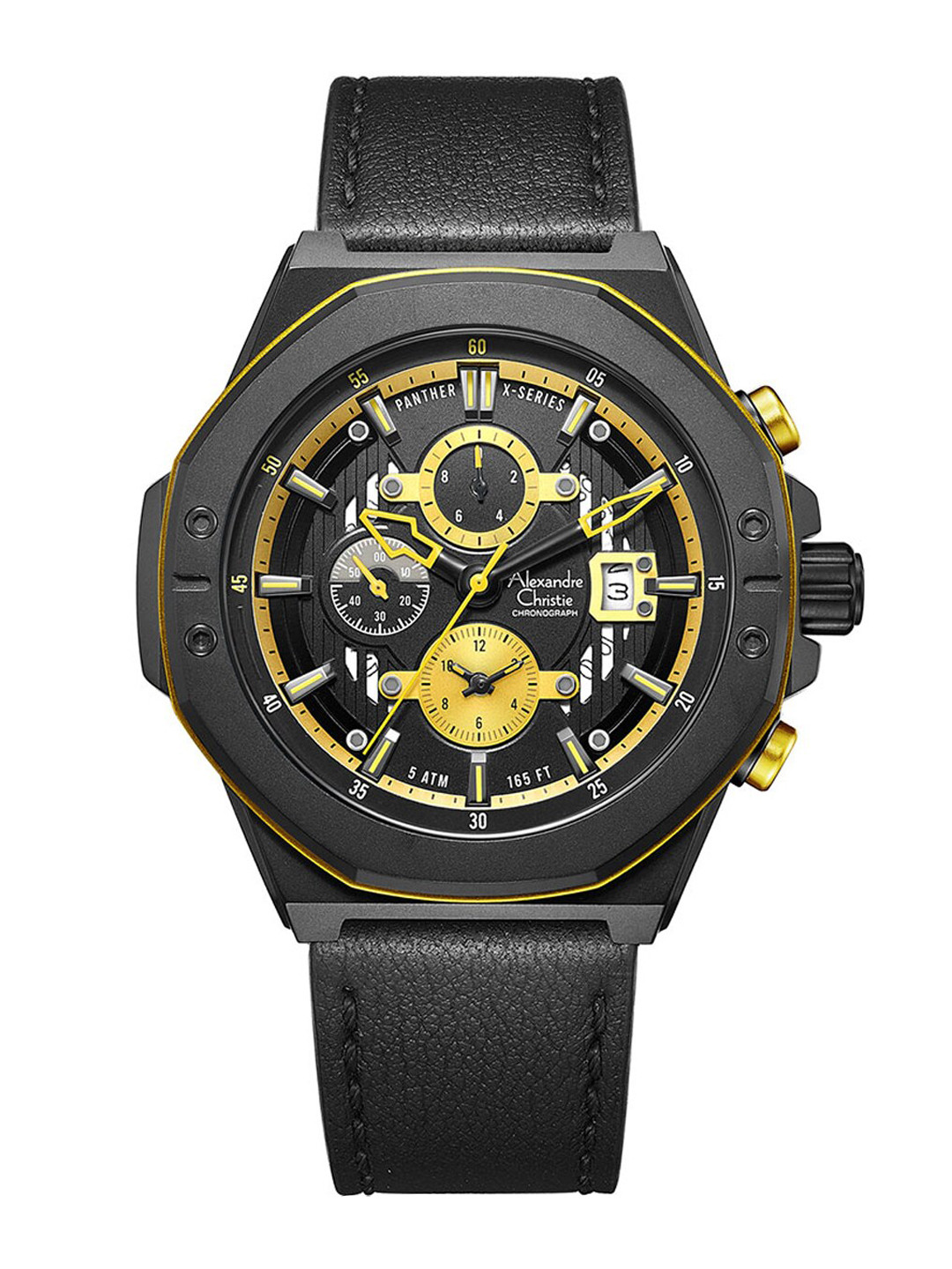 

Alexandre Christie Men Black Skeleton Dial & Black Leather Straps Analogue Watch 6597MCLIPBAYL