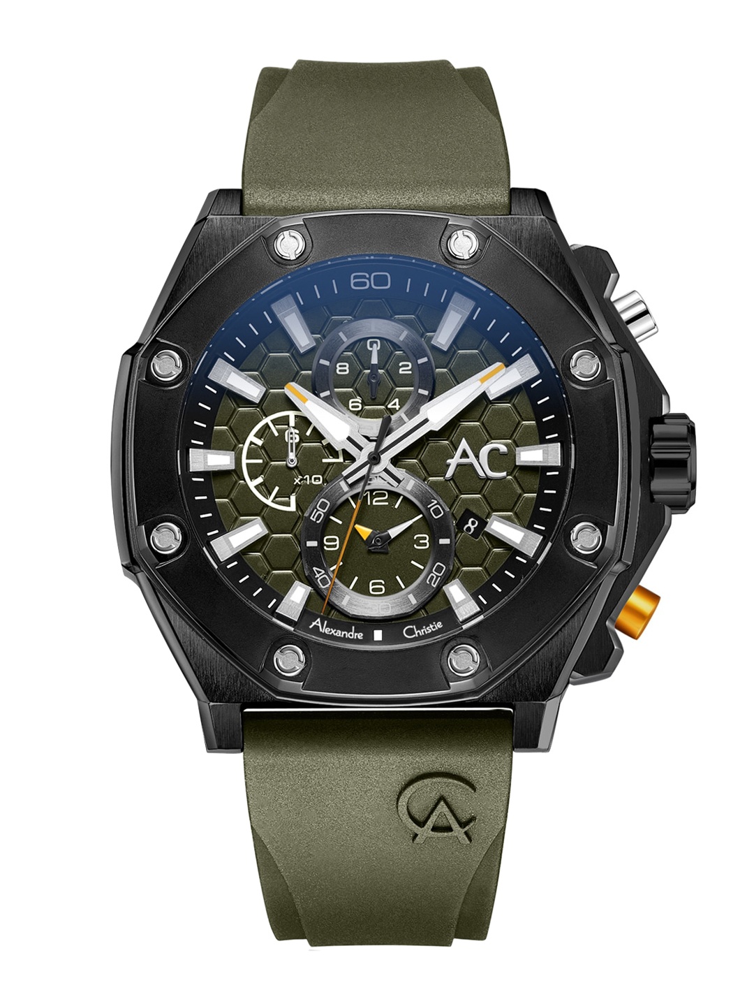 

Alexandre Christie Men Green Dial & Green Straps Analogue Watch 9601MCRIPGN