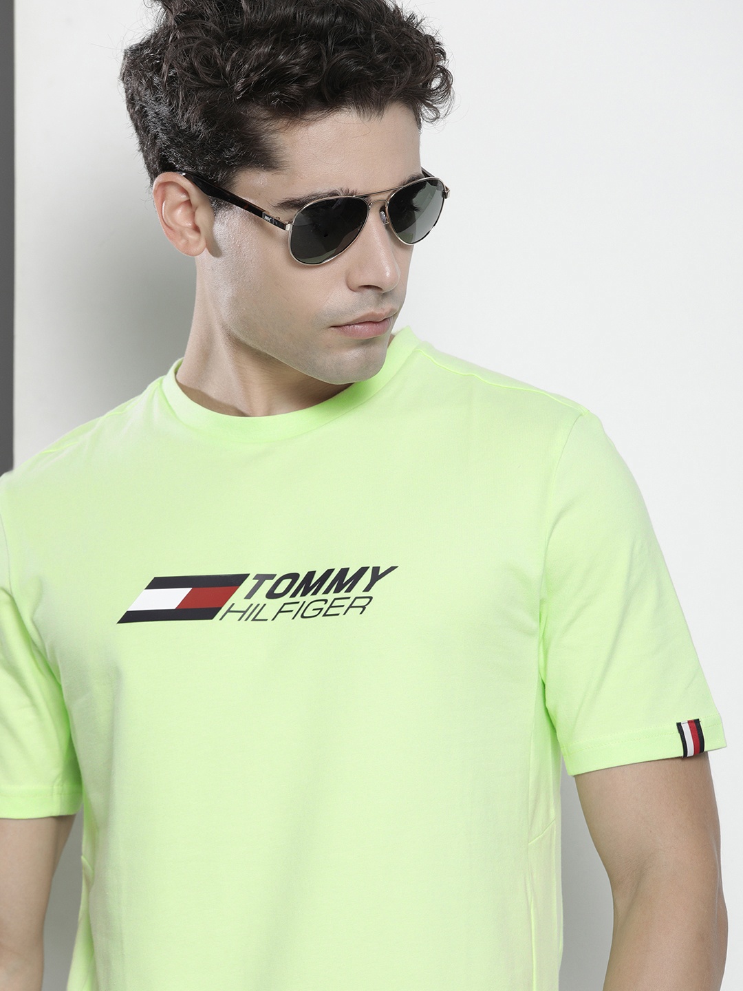 

Tommy Hilfiger Men Mint Green Solid T-shirt