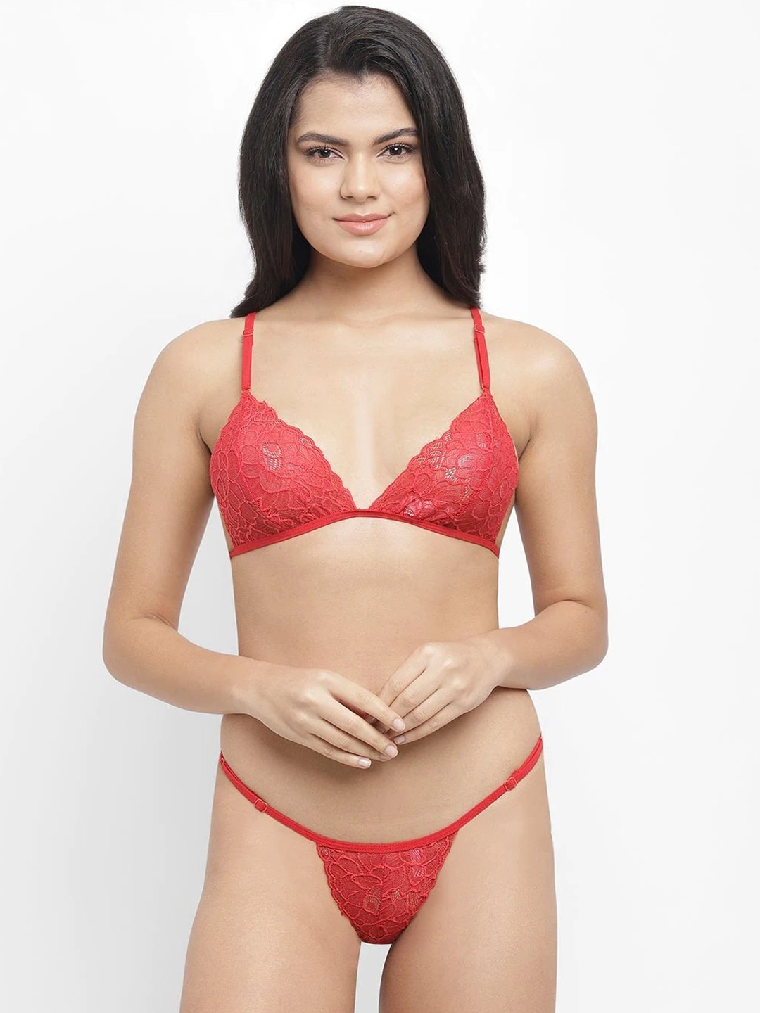 

HAPSELL Women Red Solid Bikini Set