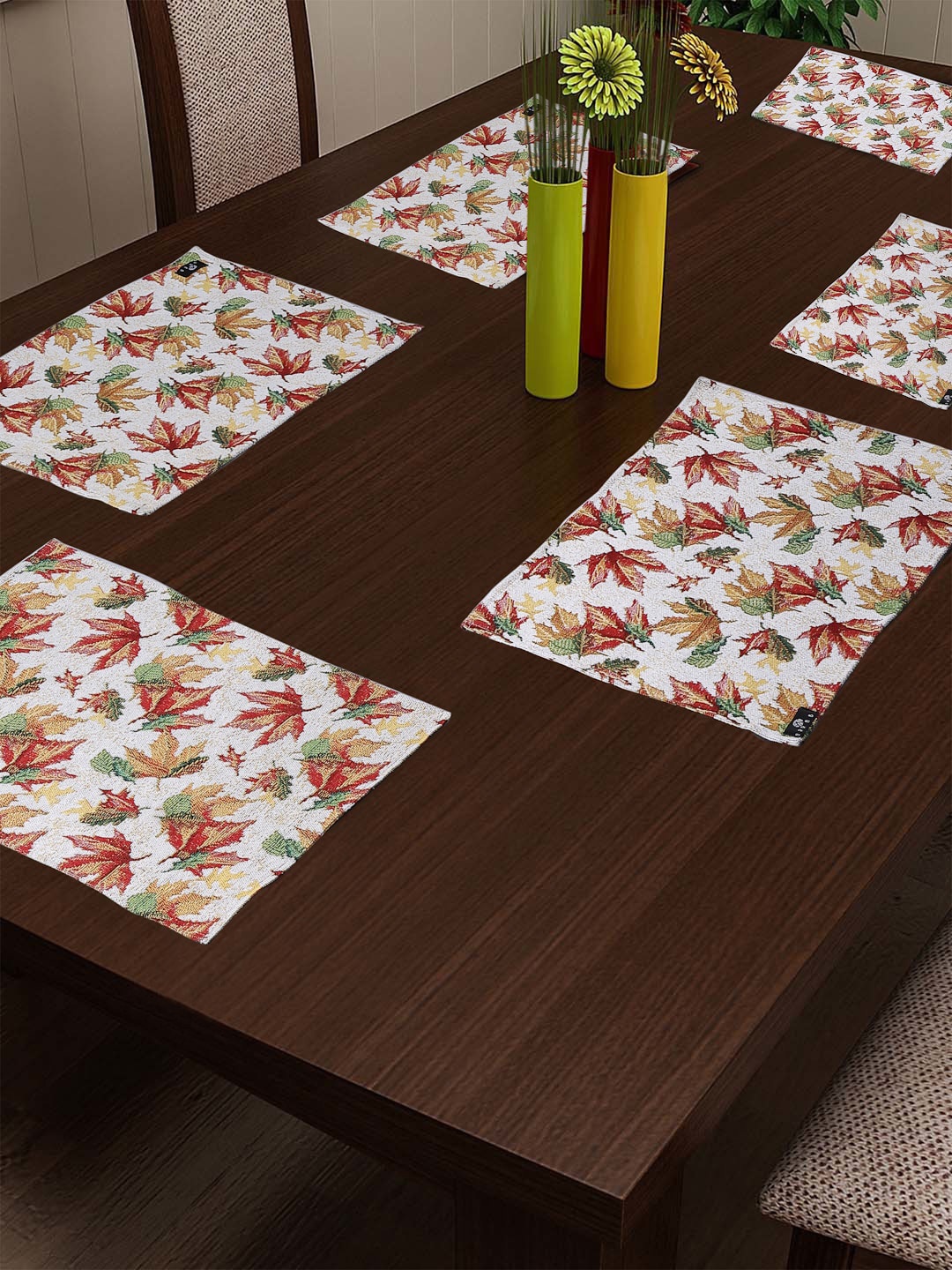 

Arrabi Set of 6 Yellow Printed Table Placemats