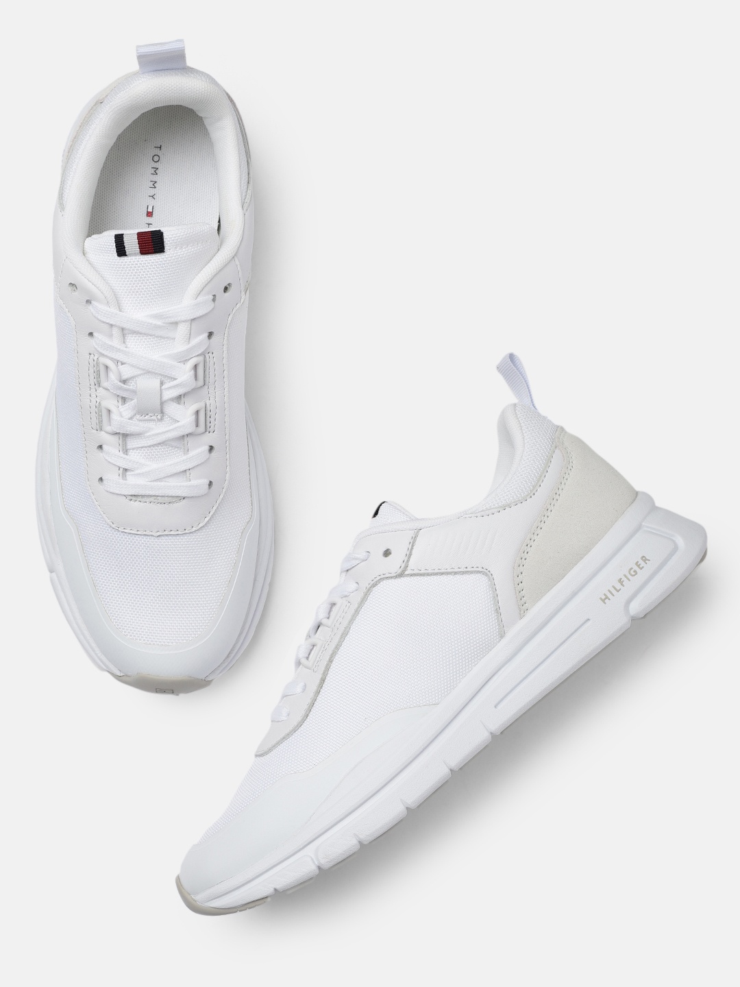 

Tommy Hilfiger Men White Leather Sneakers