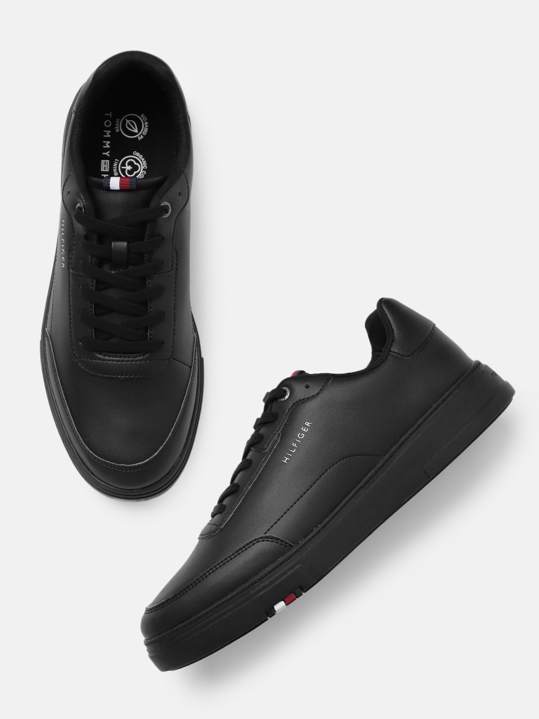 

Tommy Hilfiger Men Black Solid Sneakers