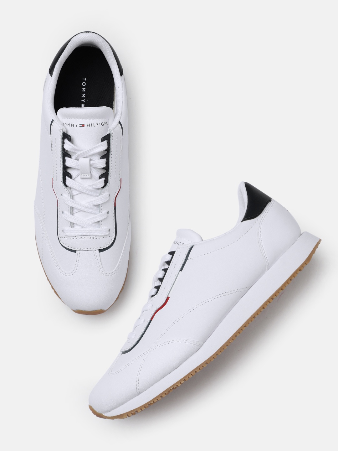 

Tommy Hilfiger Men White RUNNER Leather Sneakers