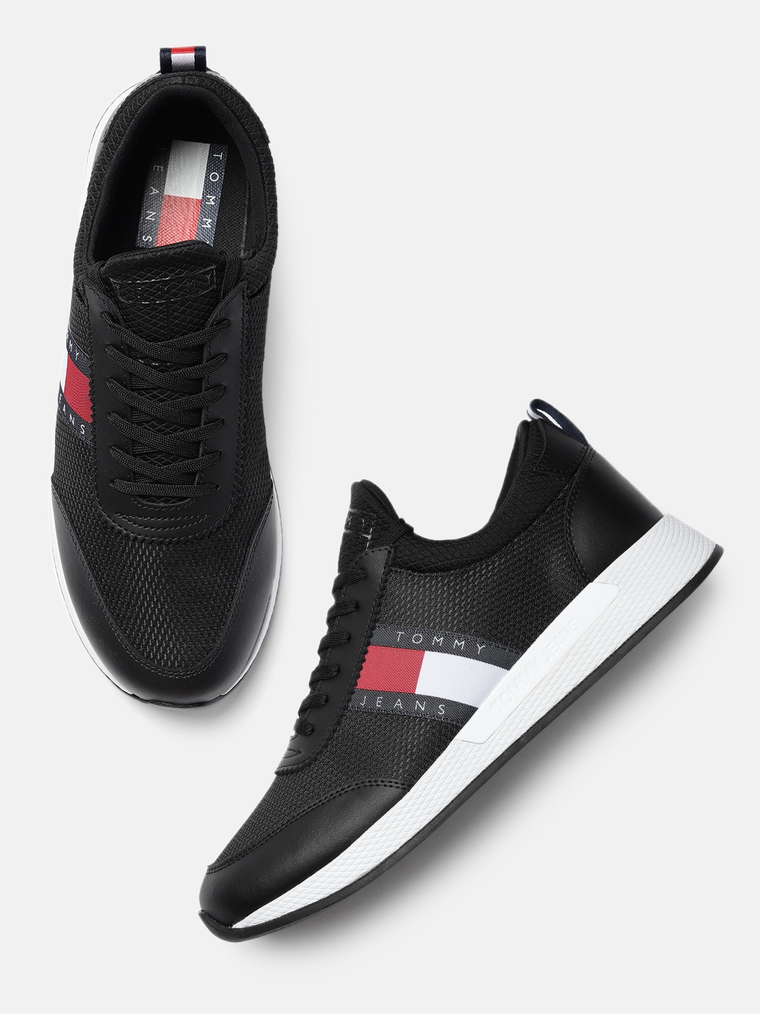 

Tommy Hilfiger Men Black Solid Sneakers
