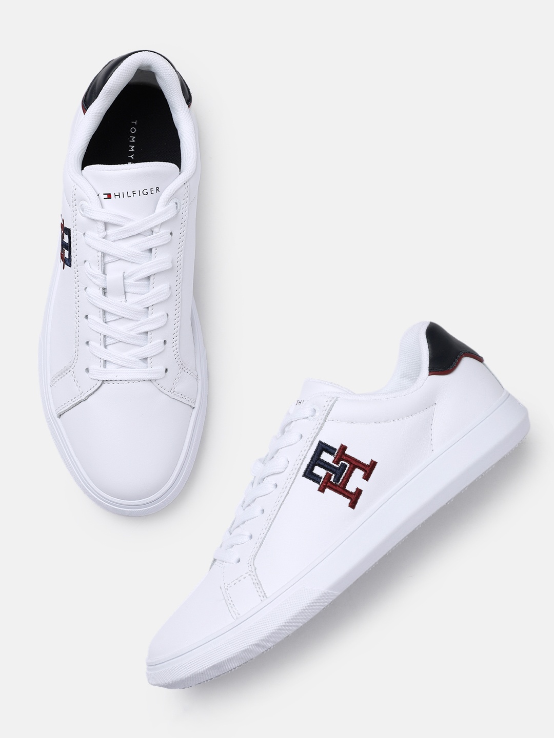 

Tommy Hilfiger Men White Leather Sneakers
