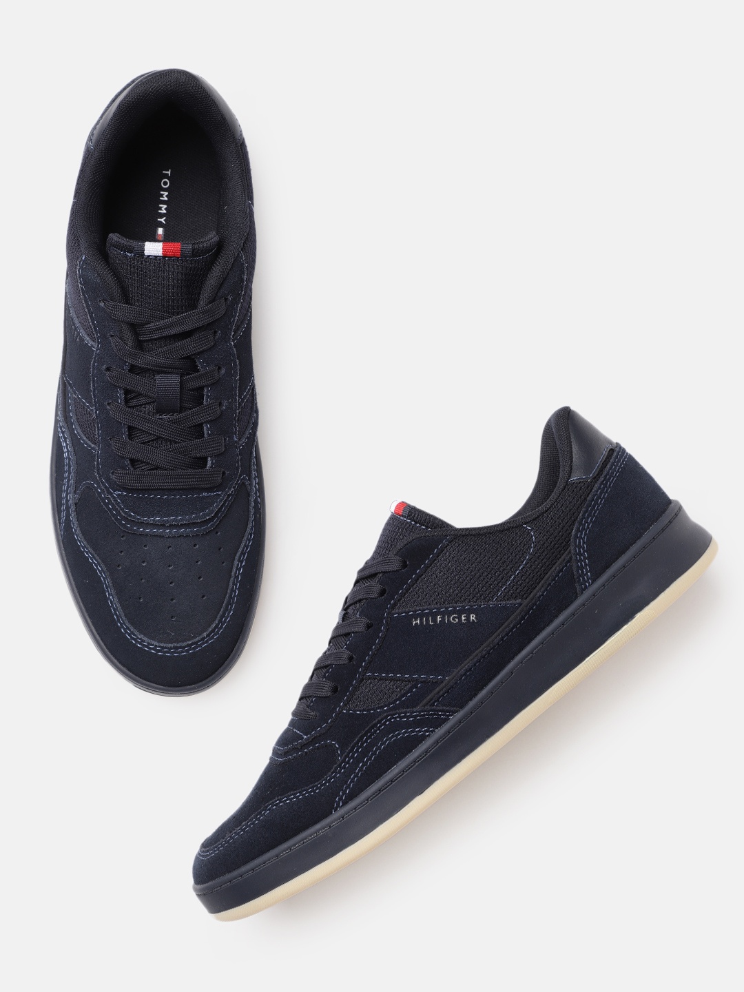 

Tommy Hilfiger Men Navy Blue Leather Sneakers