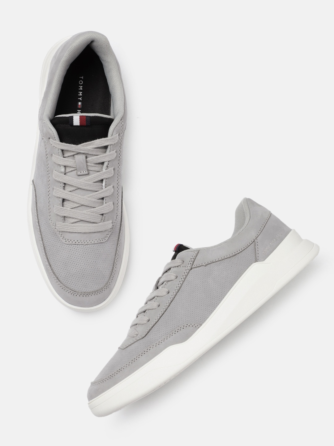 

Tommy Hilfiger Men Grey Perforations Suede Sneakers