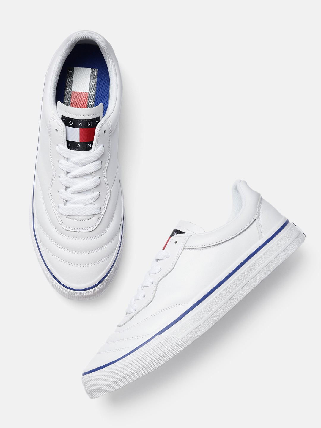

Tommy Hilfiger Men White Solid Leather Sneakers