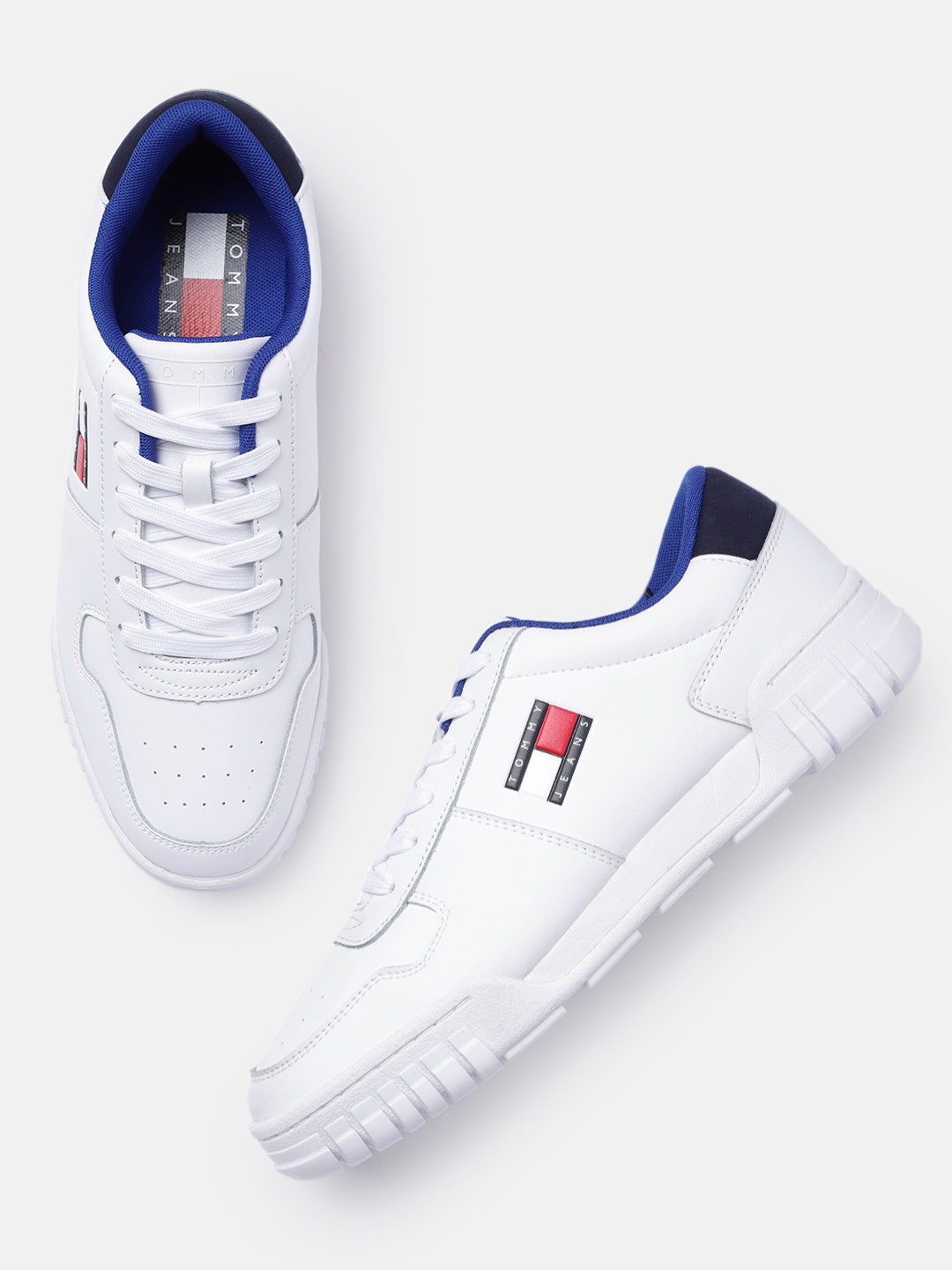 

Tommy Hilfiger Men White Leather Sneakers