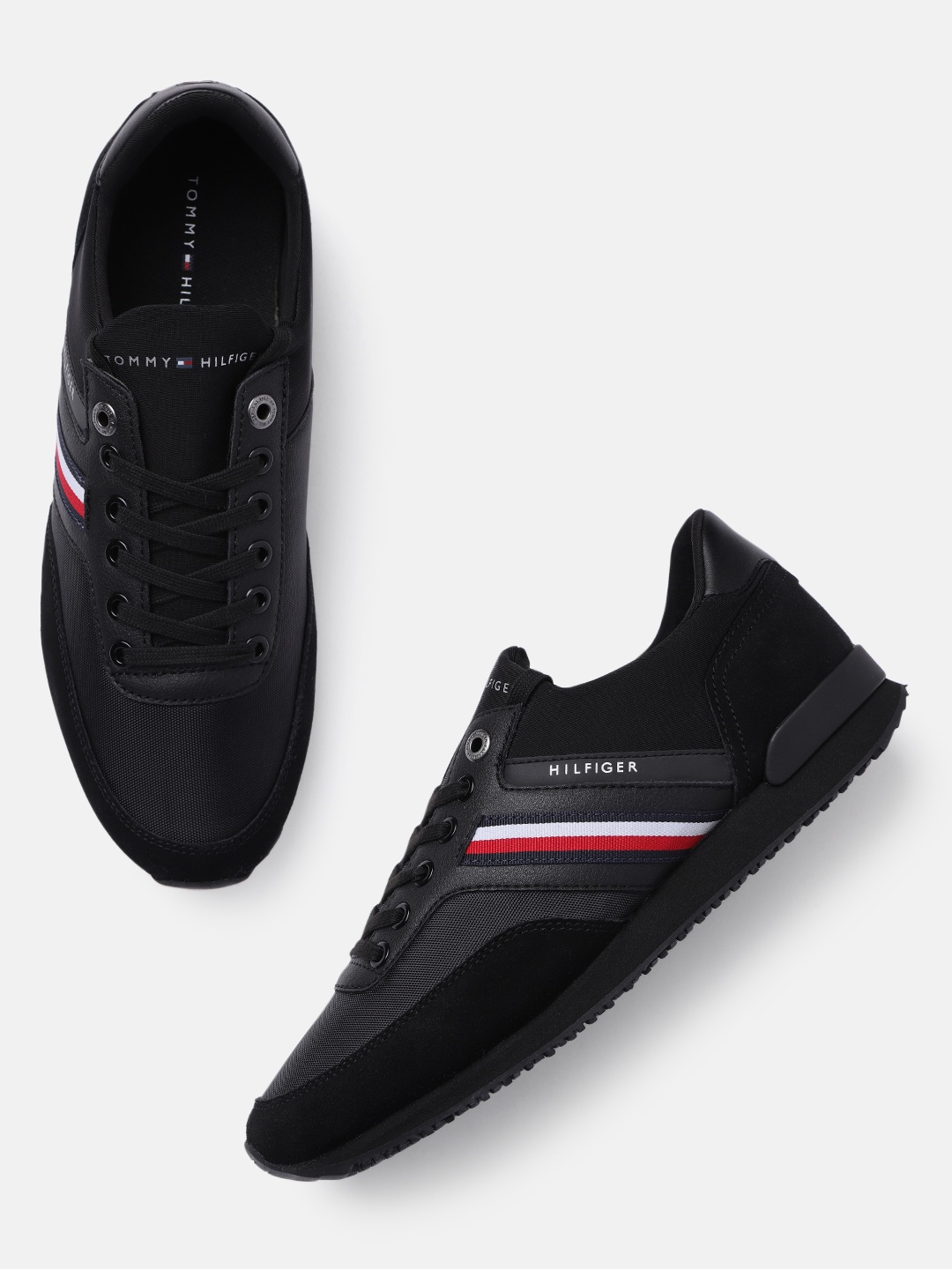 

Tommy Hilfiger Men Black Solid Sneakers