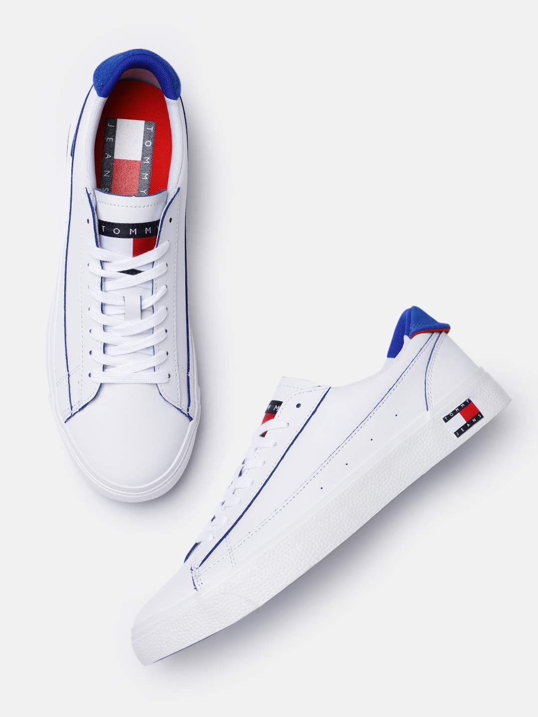 

Tommy Hilfiger Men White Leather Sneakers