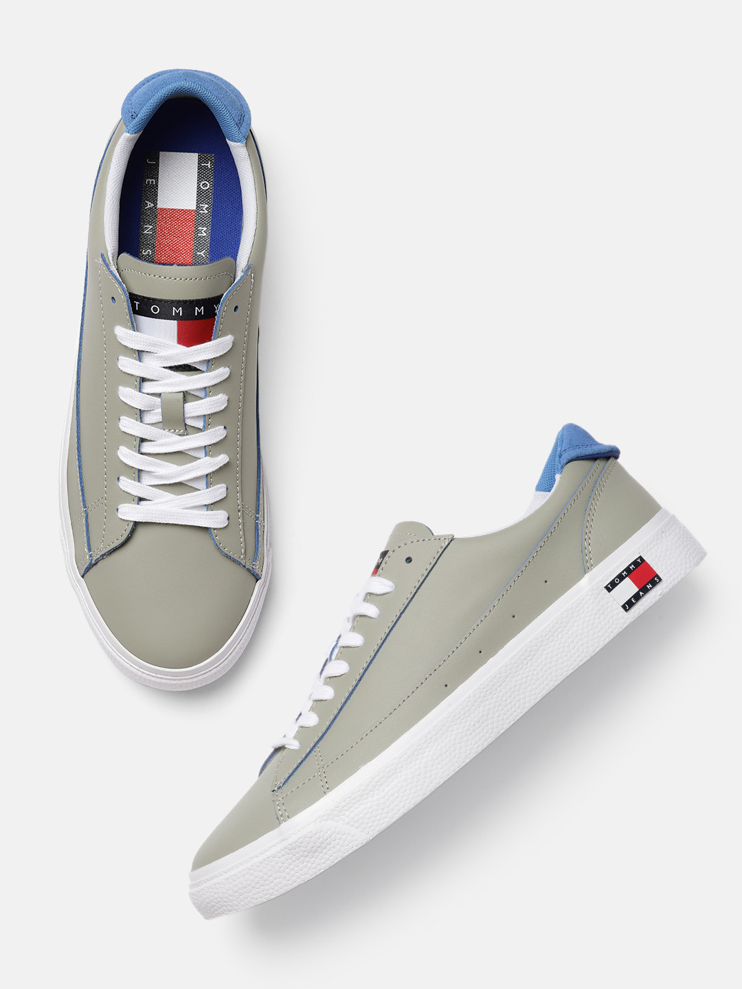

Tommy Hilfiger Men Grey Leather Sneakers