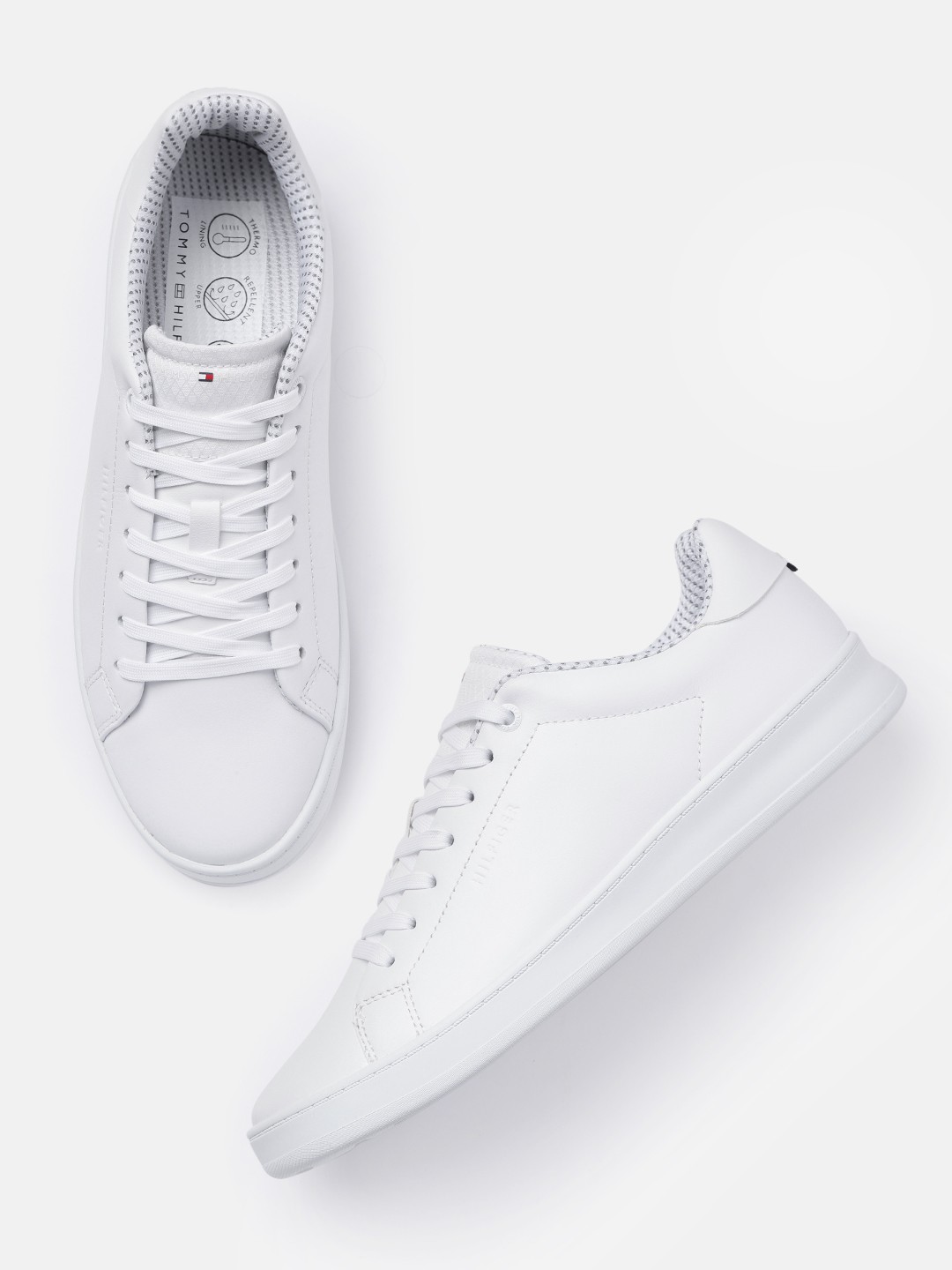

Tommy Hilfiger Men White Leather Sneakers