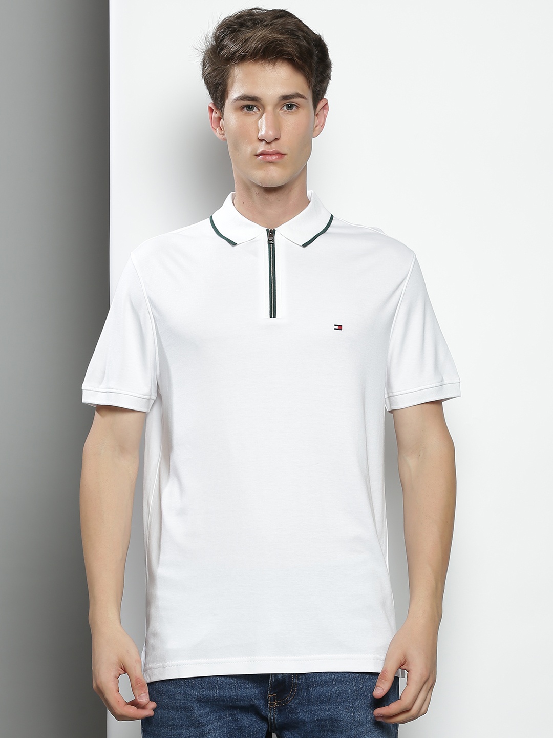 

Tommy Hilfiger Men White Polo Collar T-shirt