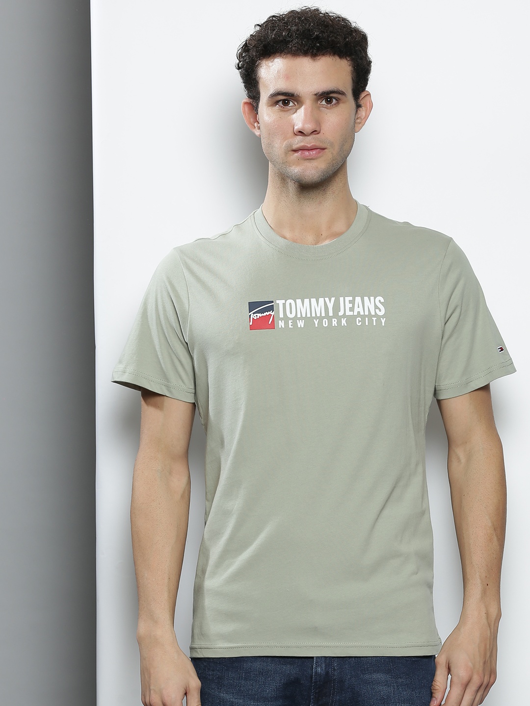 

Tommy Hilfiger Men Green Brand Logo Printed T-shirt