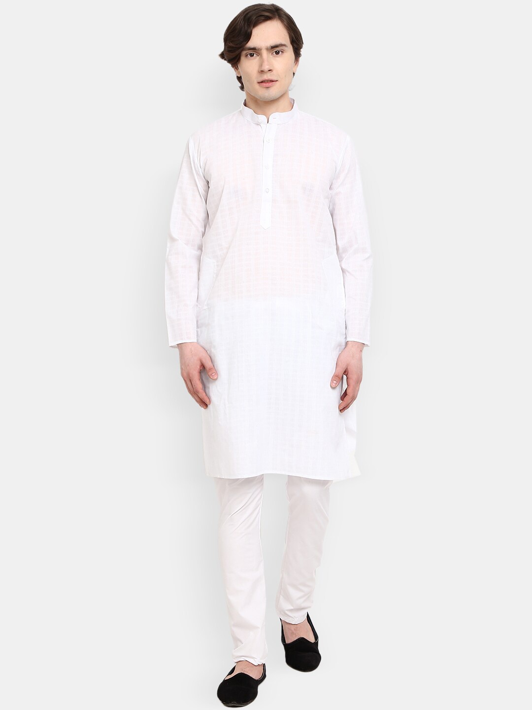 

V-Mart Men White Pure Cotton Kurta with Pyjamas