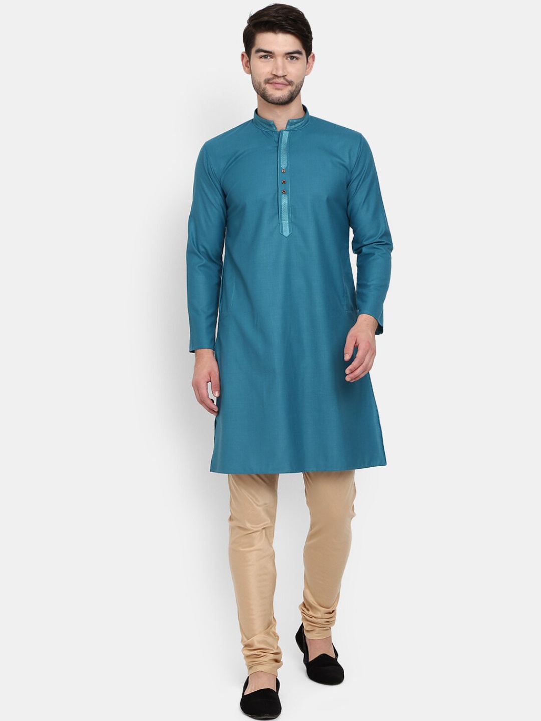 

V-Mart Men Teal Pure Cotton Kurta with Churidar