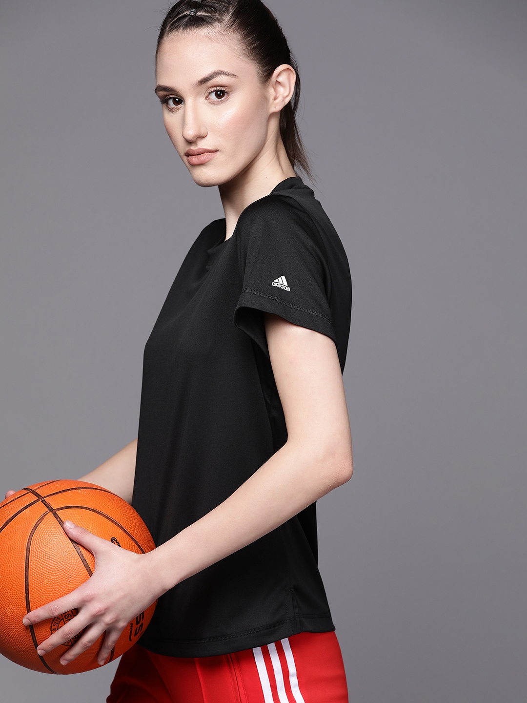 

ADIDAS Women Black Solid Prime Tee 2.0 T-shirt
