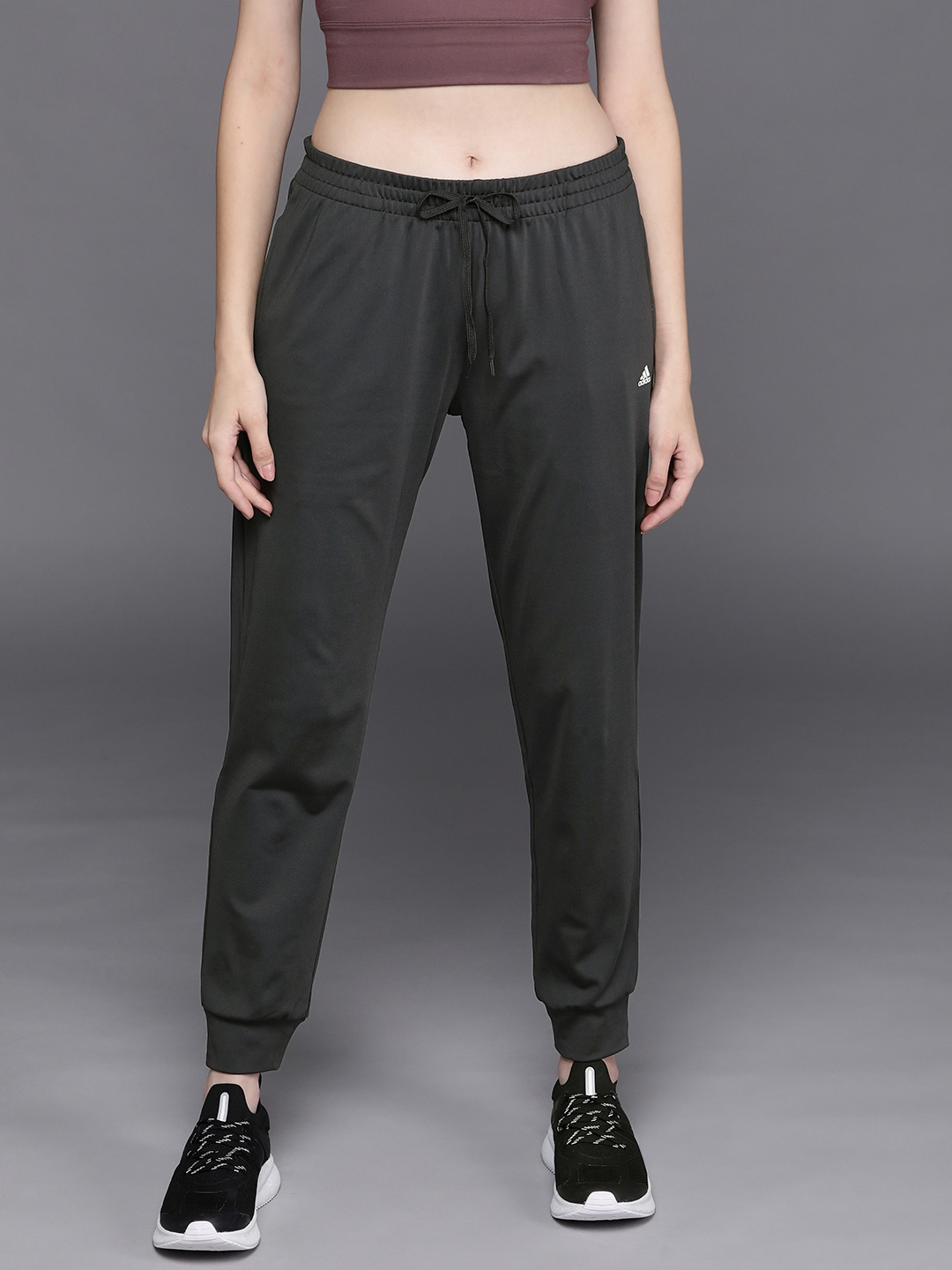 

ADIDAS Women Charcoal Grey Solid CE PNT W AJ Knitted Joggers