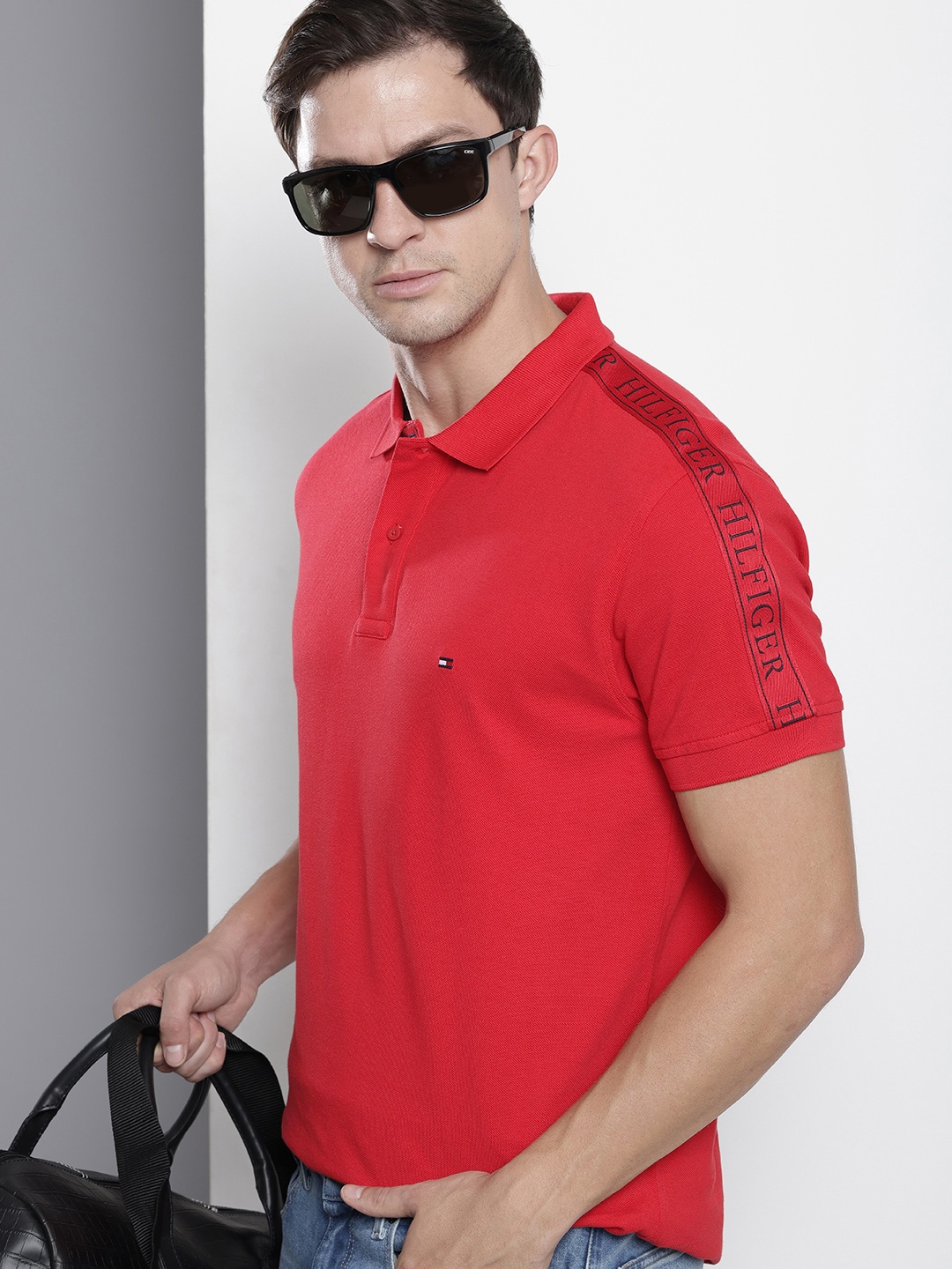 

Tommy Hilfiger Pure Cotton Polo Collar T-shirt, Red
