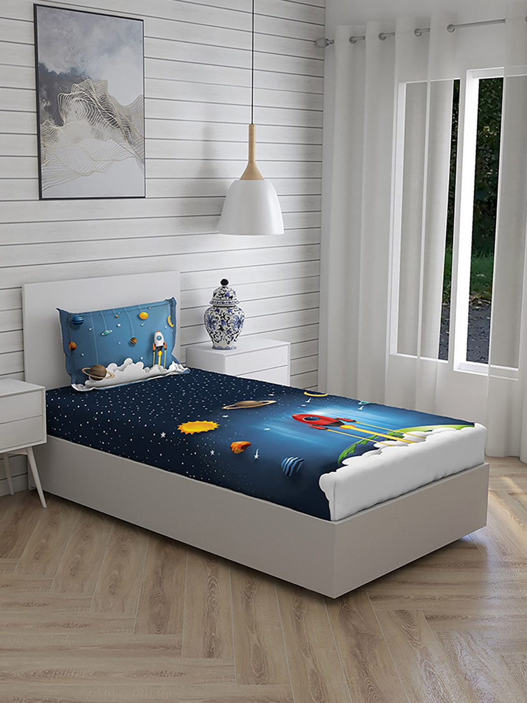 

Boutique Living India Multi Quirky 146 TC Single Pure cotton Bedding Set