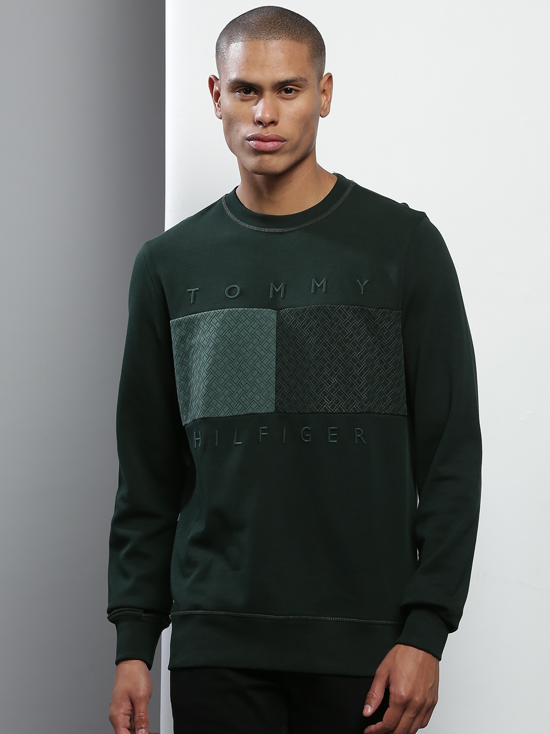 

Tommy Hilfiger Men Green Embroidered Sweatshirt