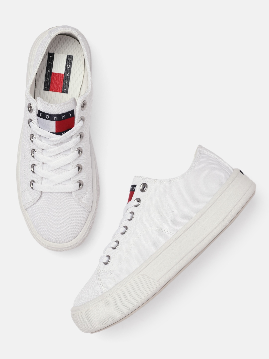 

Tommy Hilfiger Women White Solid Sneakers