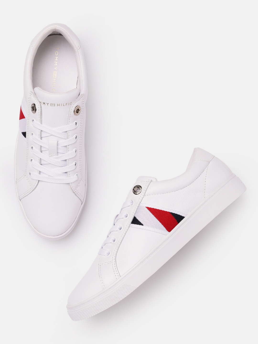 

Tommy Hilfiger Women White Leather Sneakers