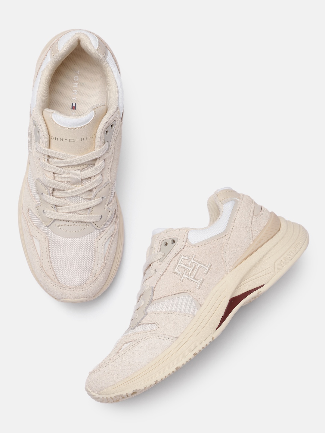 

Tommy Hilfiger Women Beige Leather Sneakers